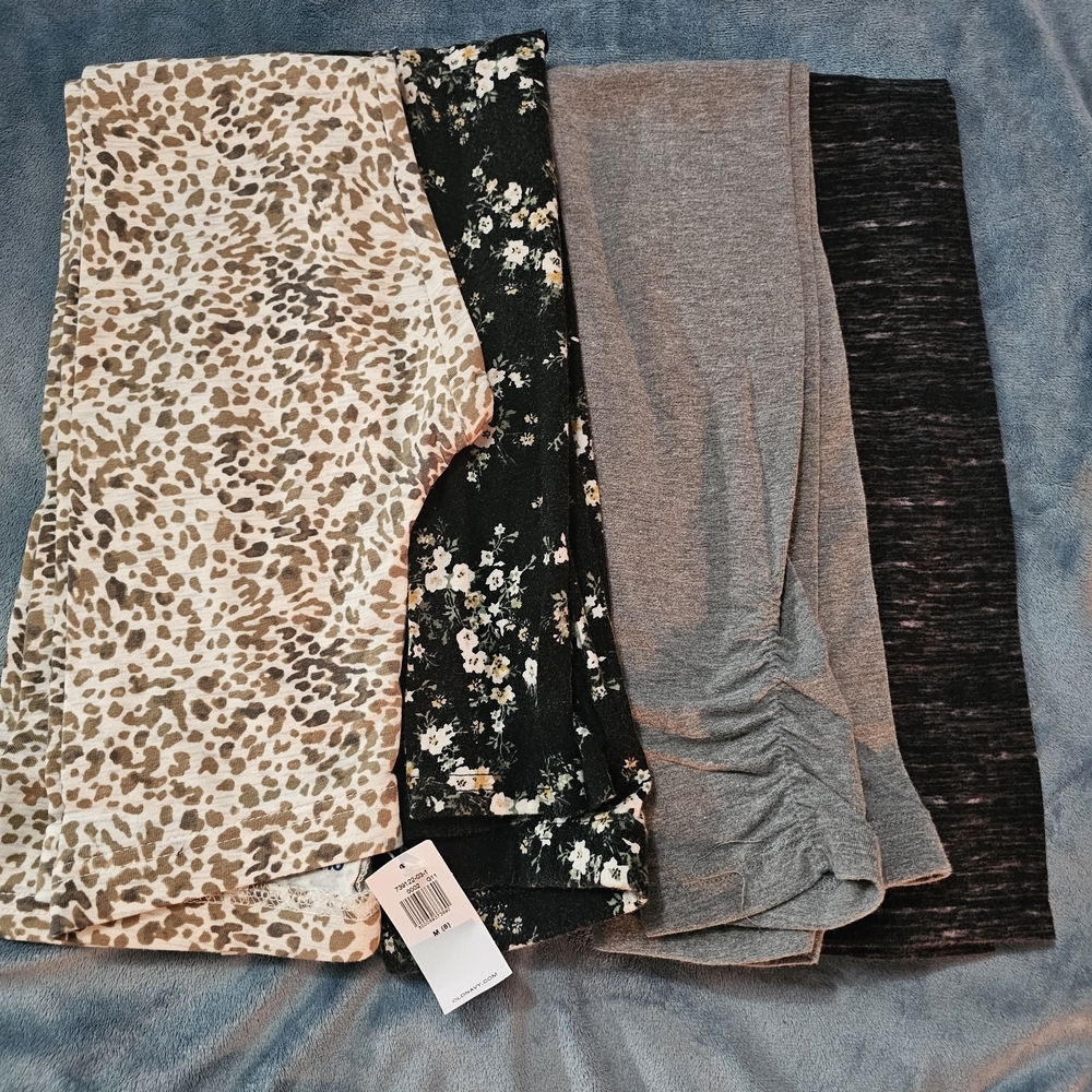 Old Navy Leggings - Leopard, Floral, Gray, Black Girls Size 8 Sold As Set Of 4